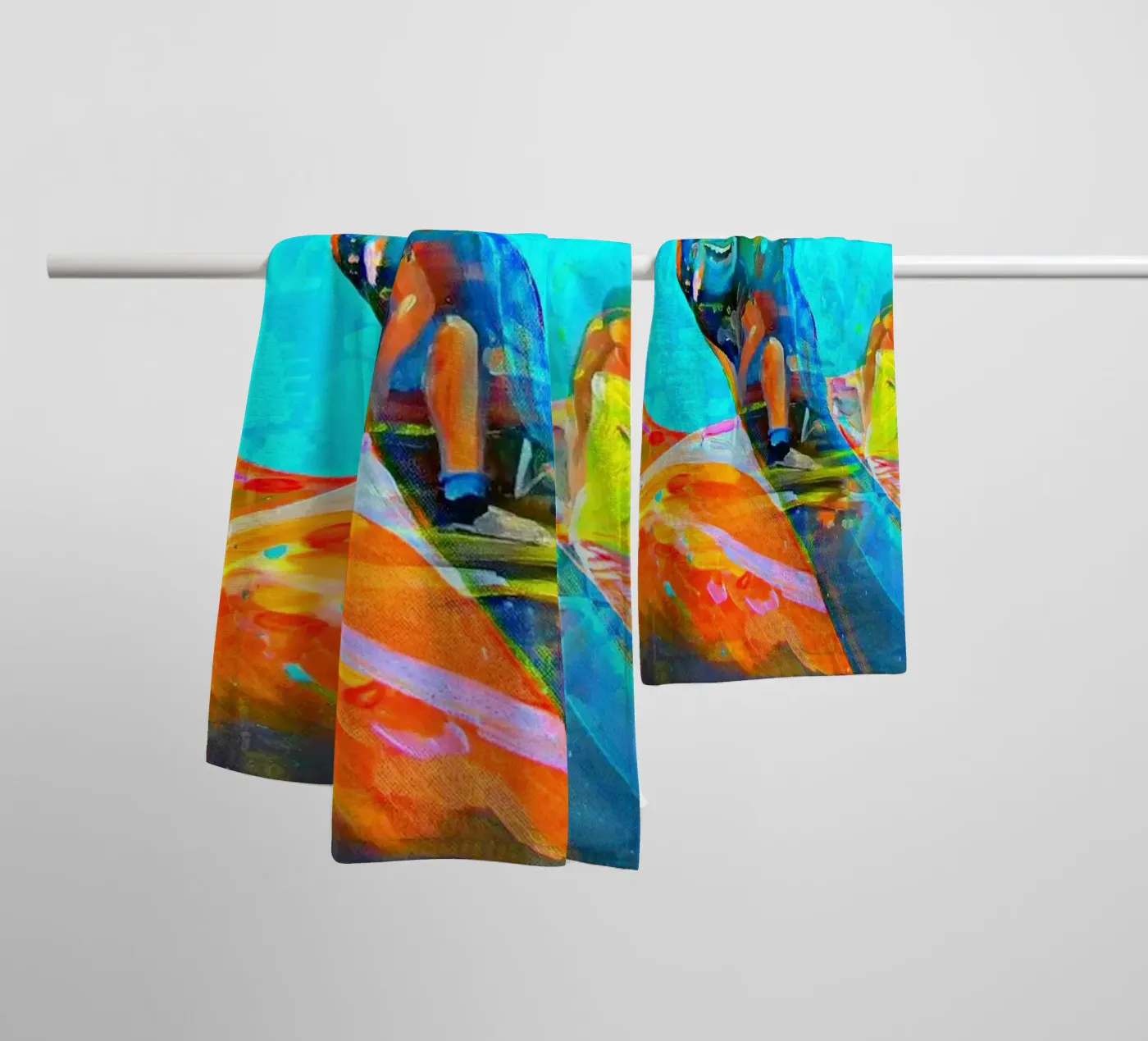 Schwebend towel by Happy 😃 Art 🎨 by Christine Schnoell