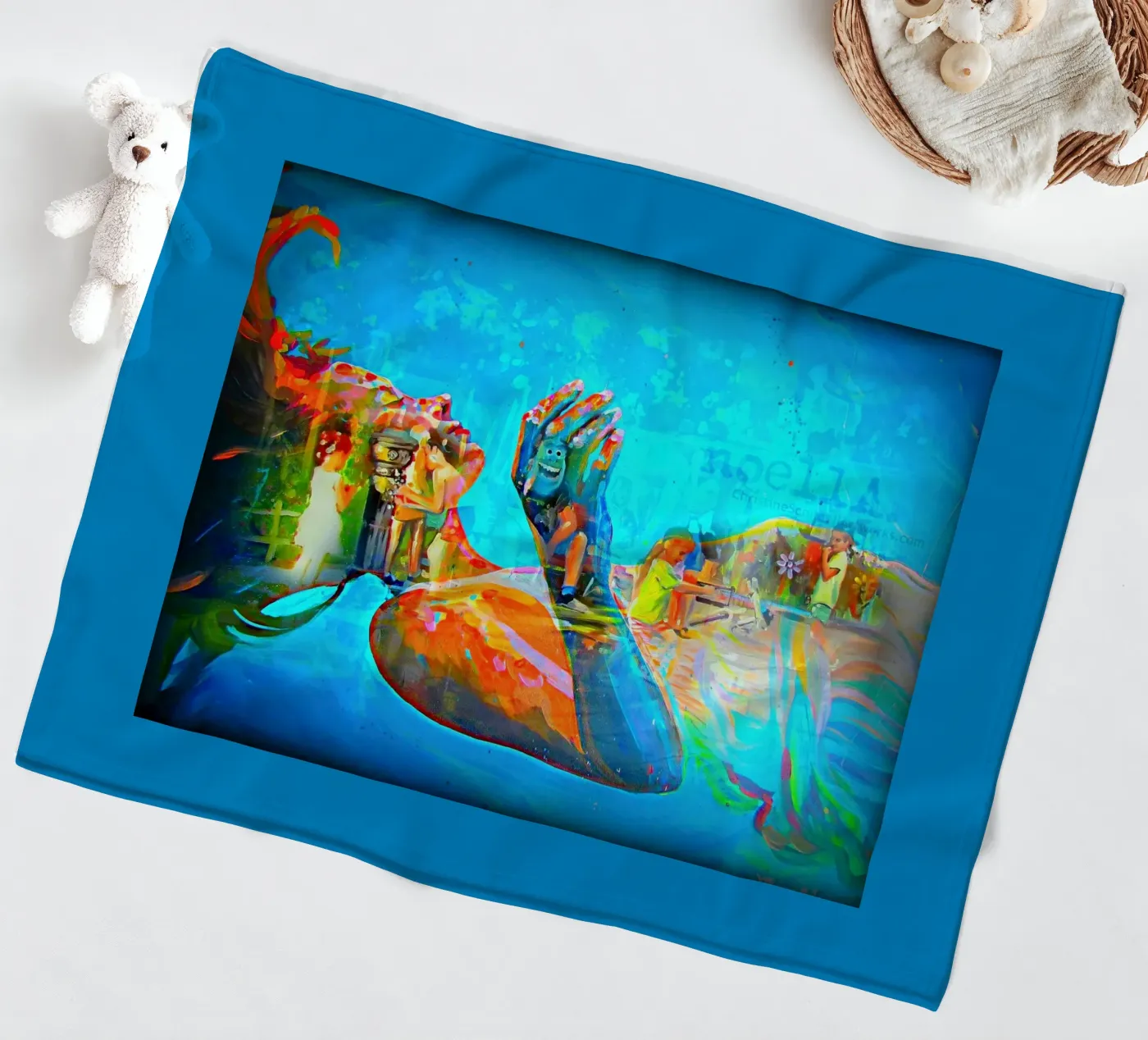 Schwebend Fleecedecke von Happy 😃 Art 🎨 by Christine Schnoell
