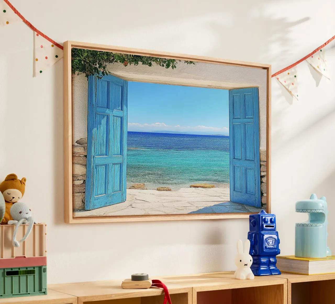 Santorini-Vibes Leinwand von PhotoVibe Decor