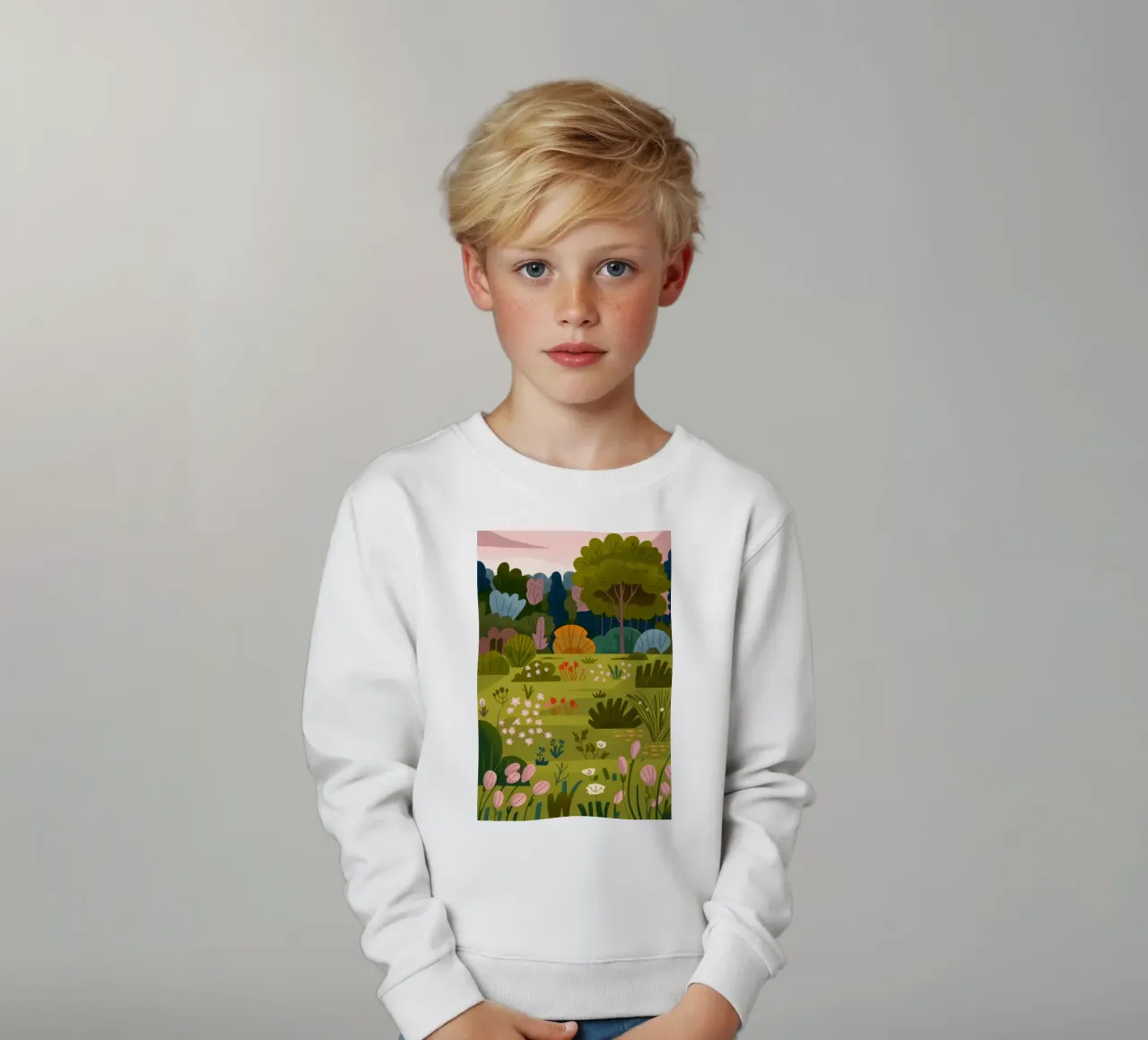 Scena di giardino felpa bambino da Seren Liodra