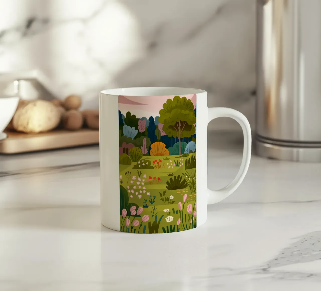 Scena di giardino tazza in ceramica da Seren Liodra