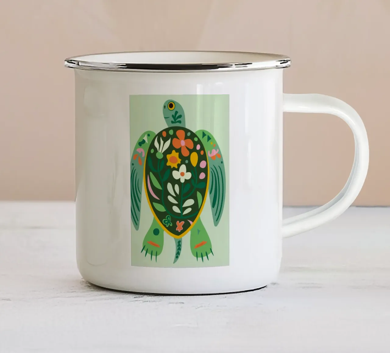 Fiori d'arancio tazza in smalto da Seren Liodra