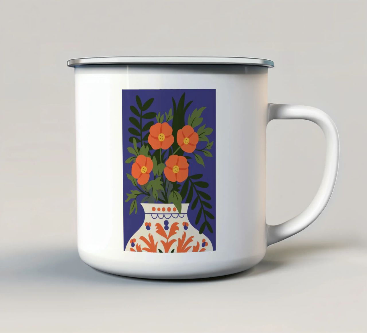 Vaso blu tazza in smalto da Seren Liodra