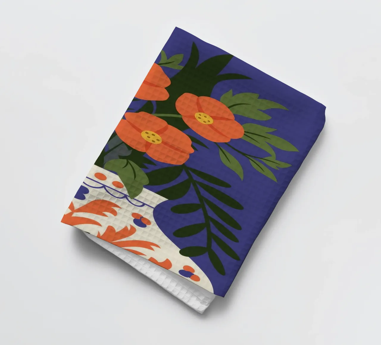 Blauwe vaas theedoek van Seren Liodra