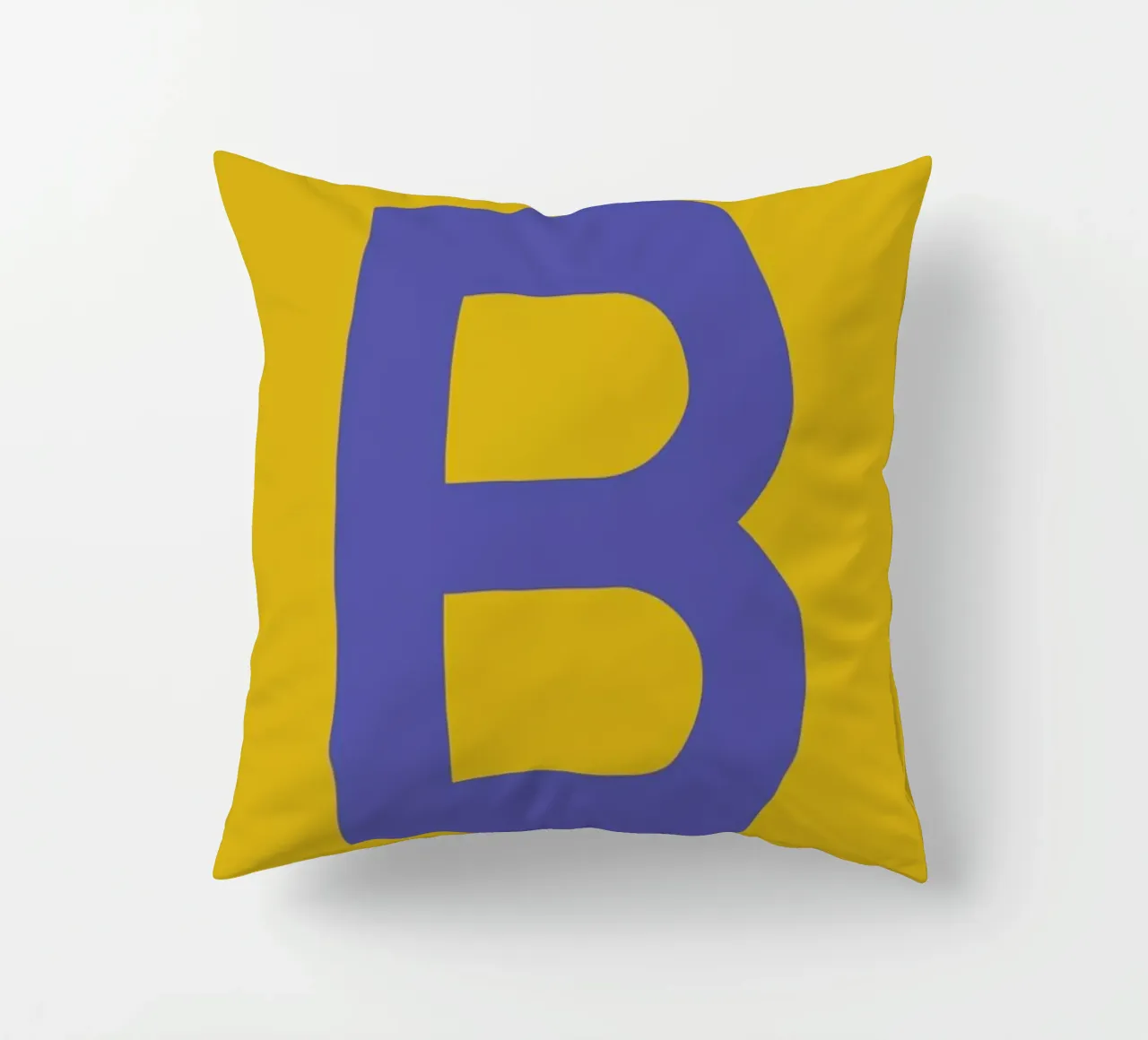 Yellow Letter B decorative cushion by Studio One