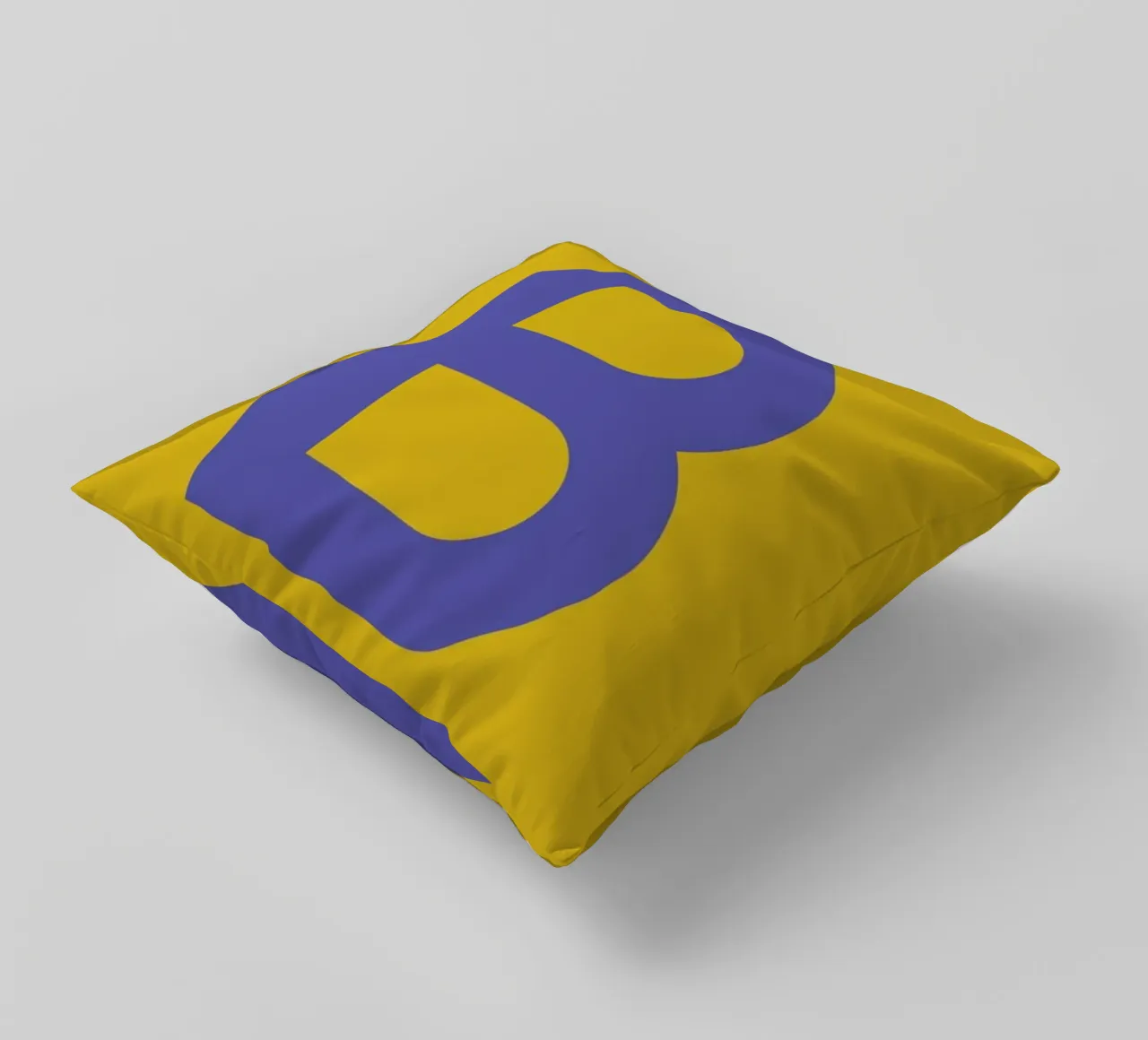 Yellow Letter B decorative cushion by Studio One