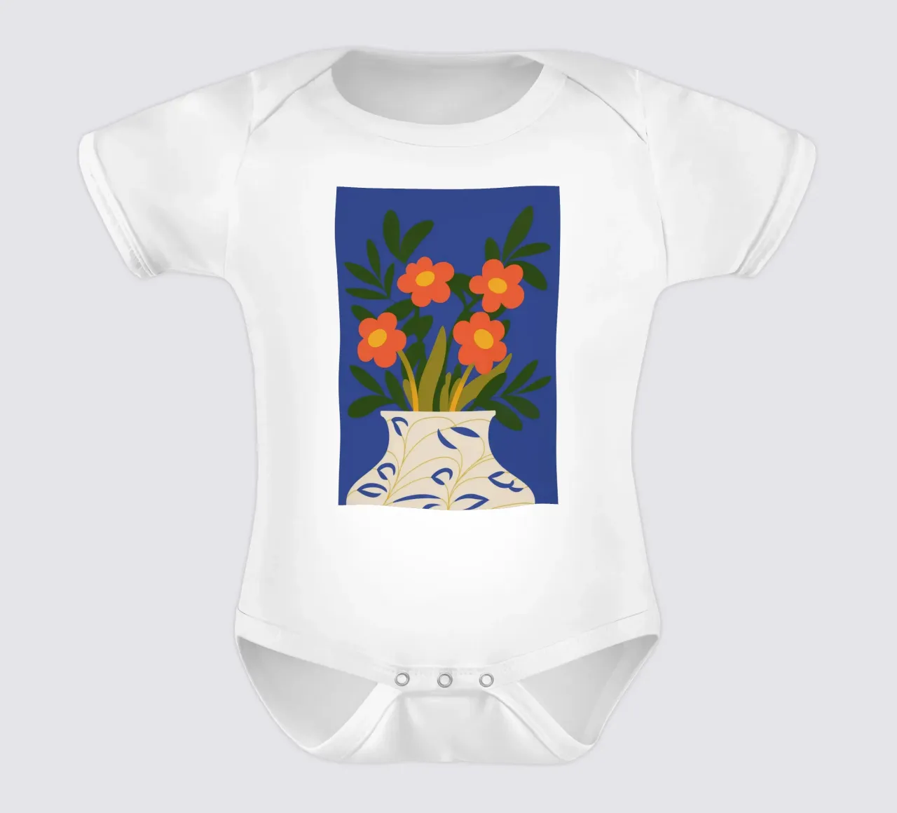 Fiori rosa body neonato maniche corte da Seren Liodra