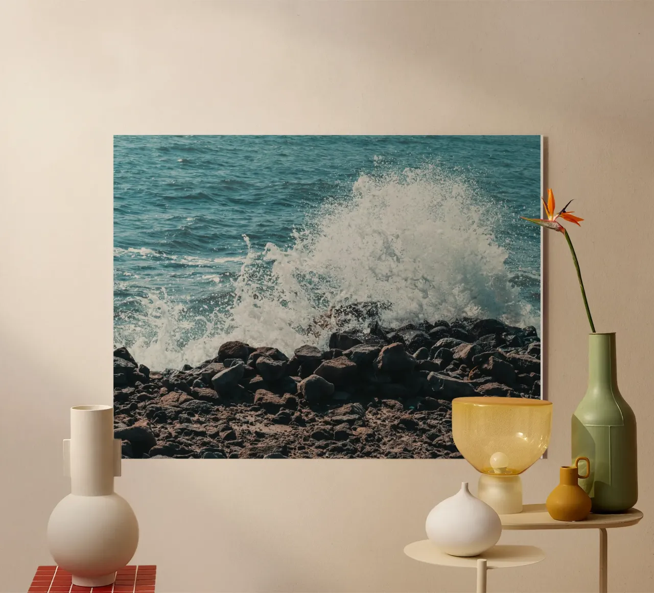 Spruzzi d'onda sulle rocce plexiglass da PhotoVibe Decor