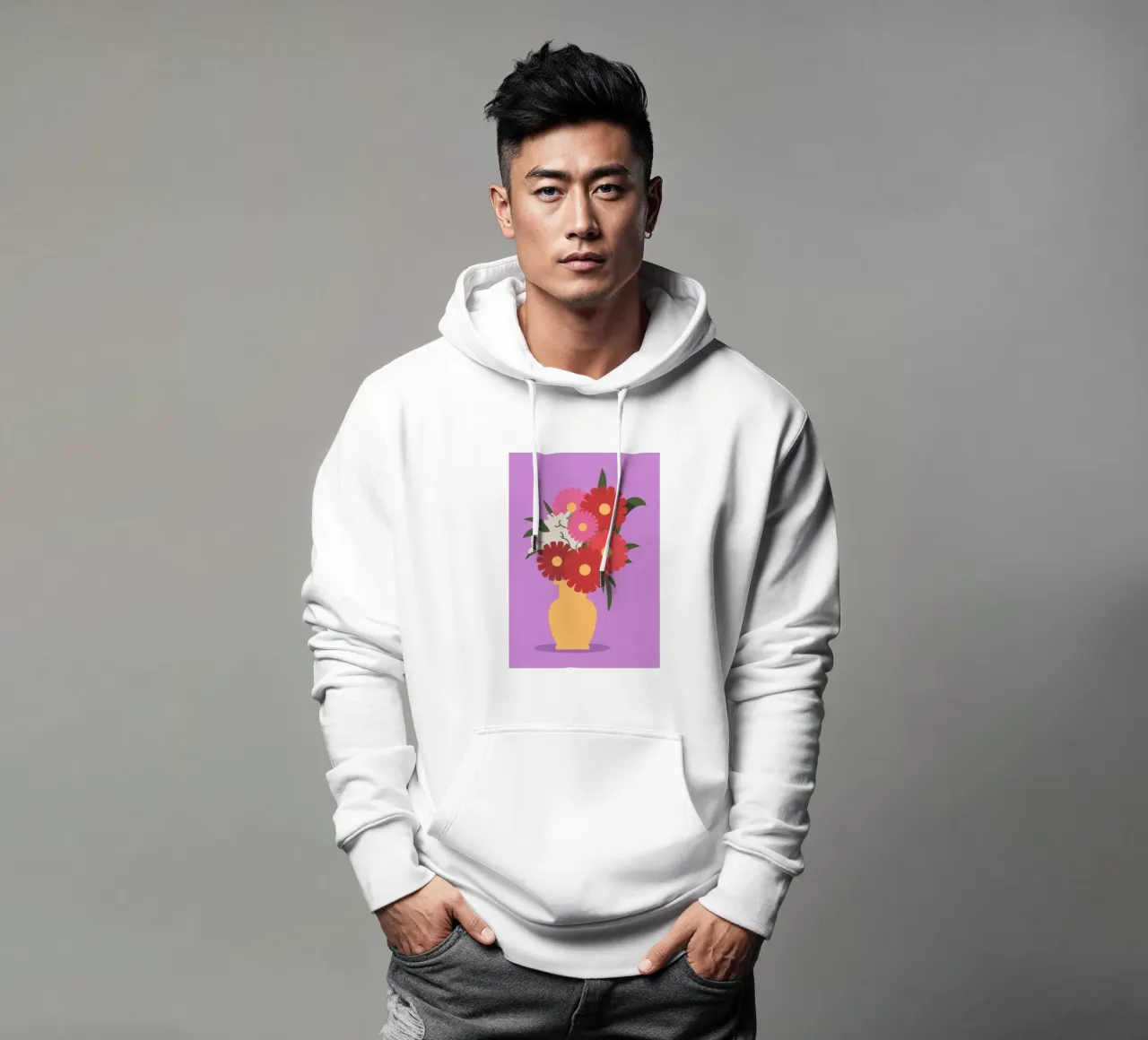 Jarrón de rayas sudadera con capucha de Seren Liodra