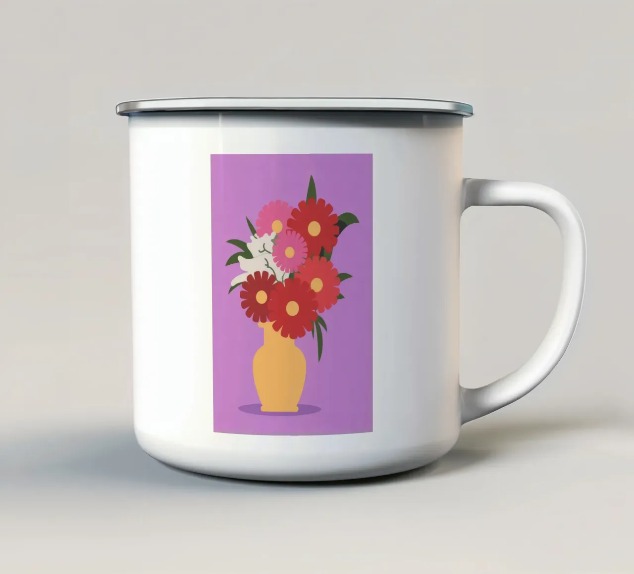 Striped Vase enamel mug by Seren Liodra