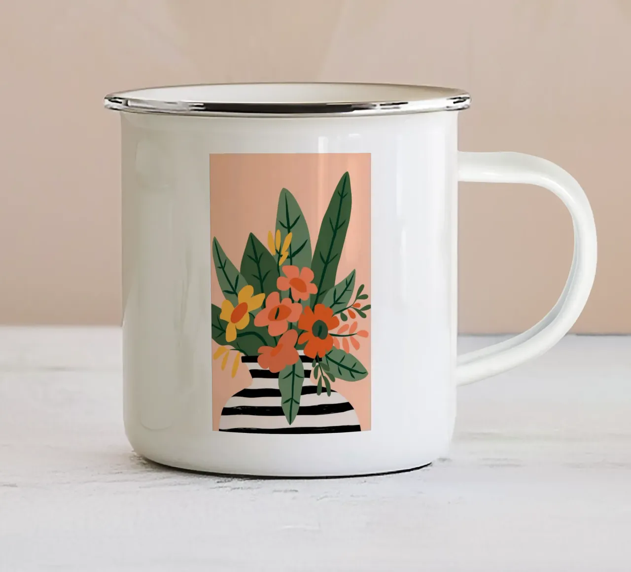 Modello vegetale tazza in smalto da Seren Liodra
