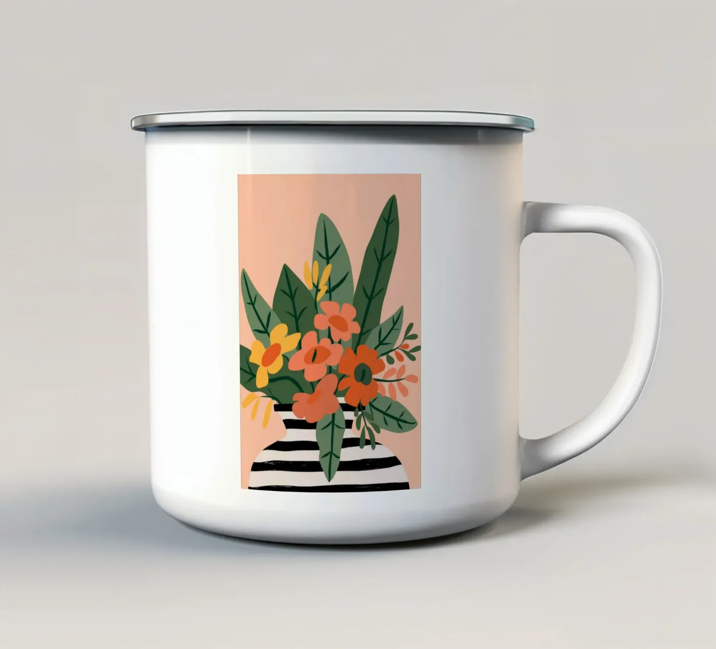 Vegetable Pattern enamel mug by Seren Liodra