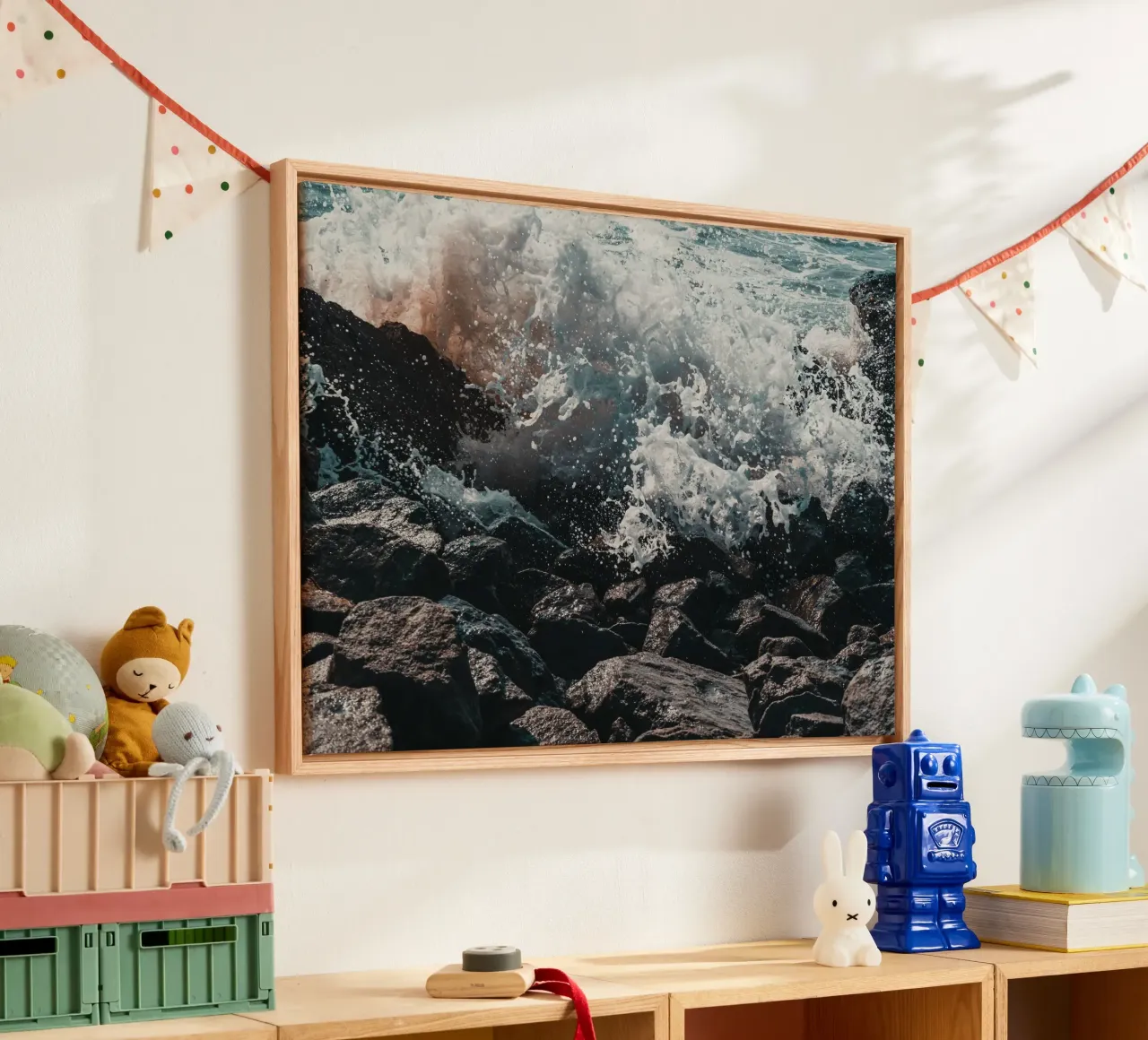 Spruzzi d'onda sulle rocce plexiglass da PhotoVibe Decor