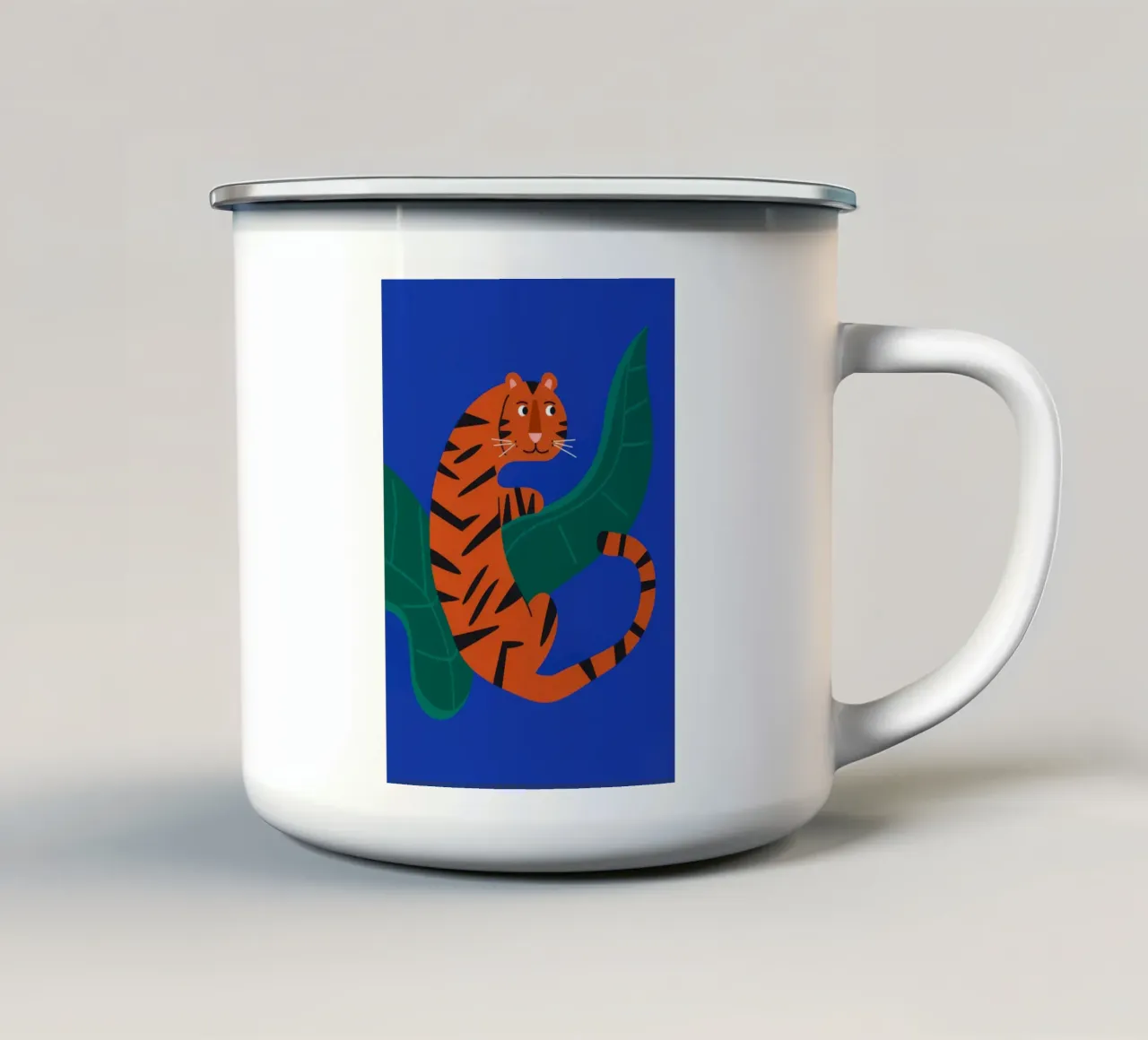 Foglie di tigre tazza in smalto da Seren Liodra