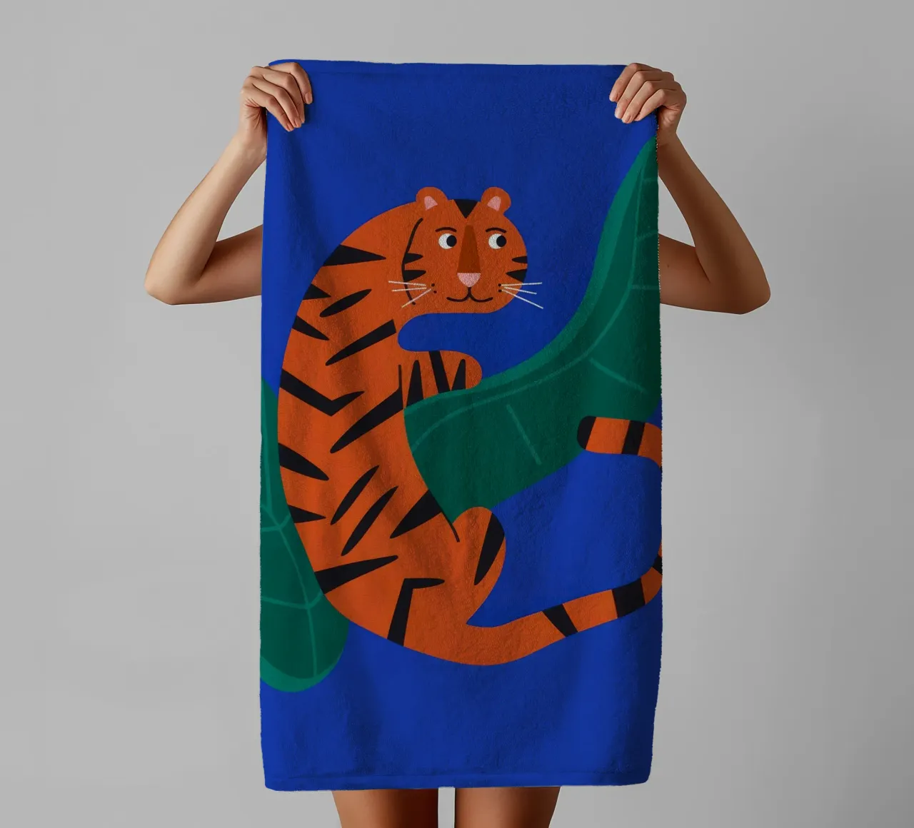Tijgerbladeren badhanddoek van Seren Liodra