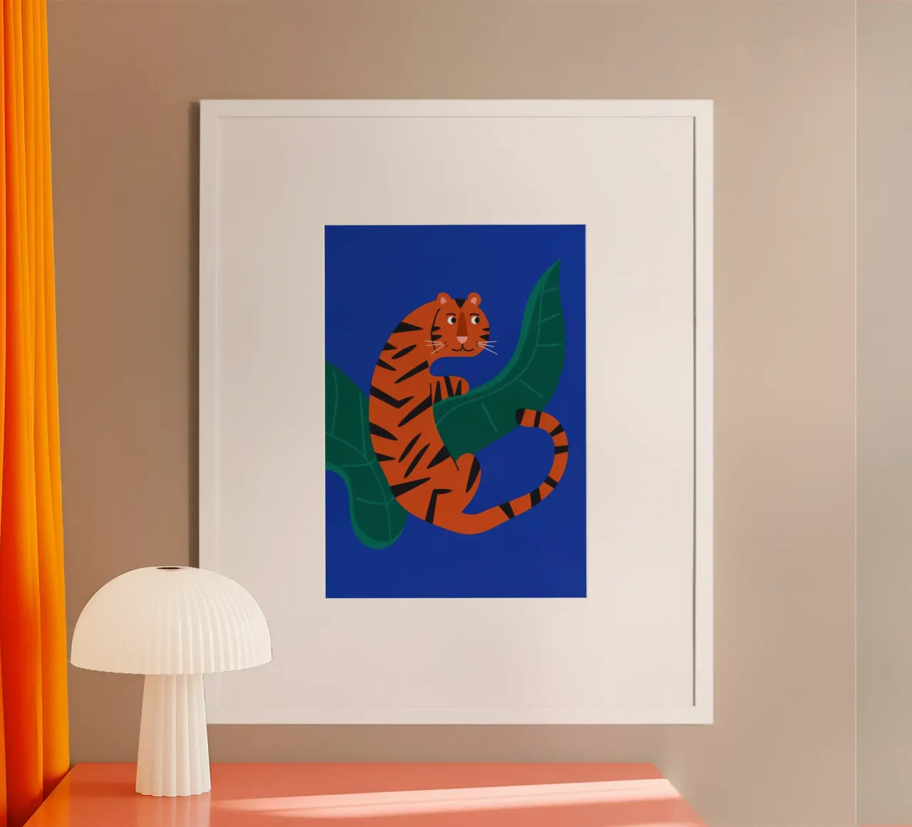 Foglie di tigre poster con telaio in plastica da Seren Liodra