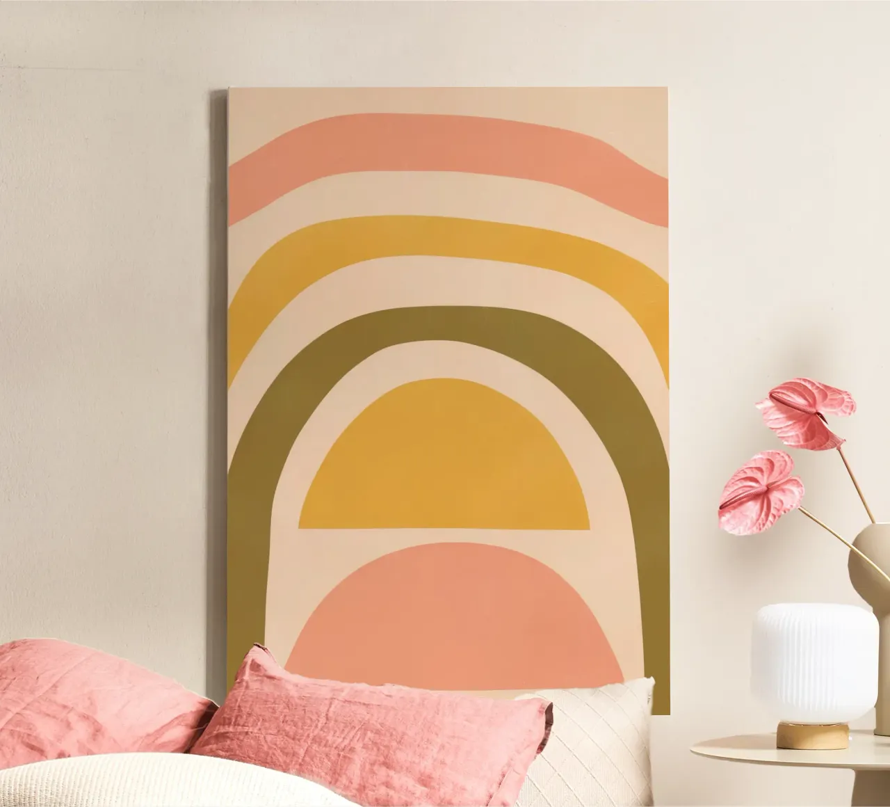 Abstracte regenboog canvas met Baklijst van Seren Liodra