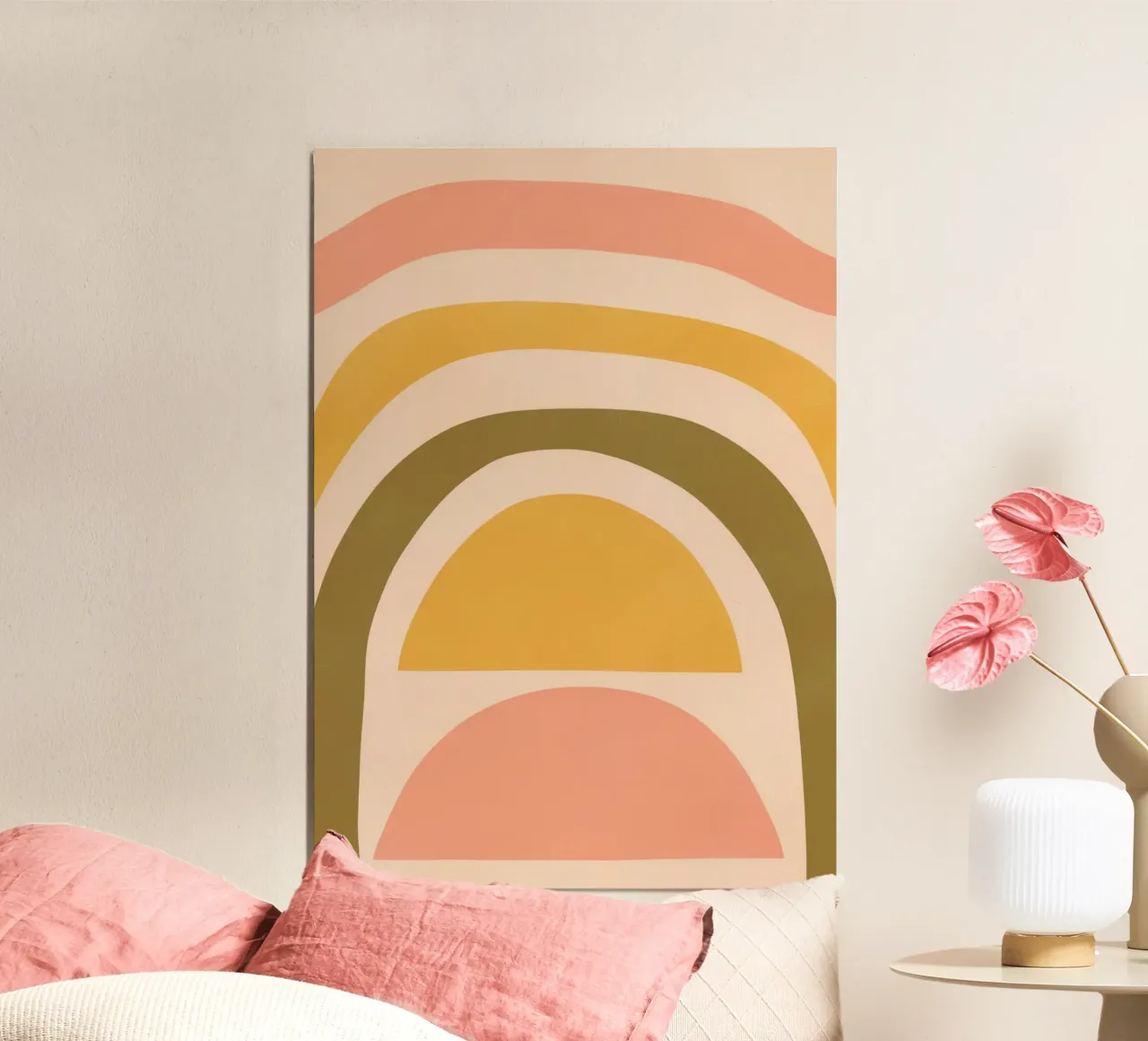 Arcobaleno astratto poster con telaio in legno da Seren Liodra