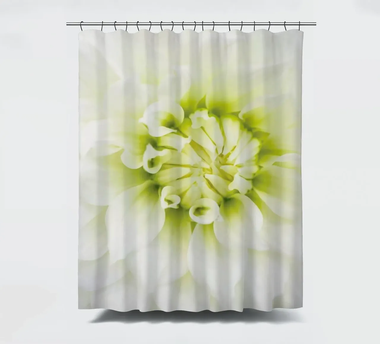 White Dahlia shower curtain by Curious Collections by Marielle Leenders