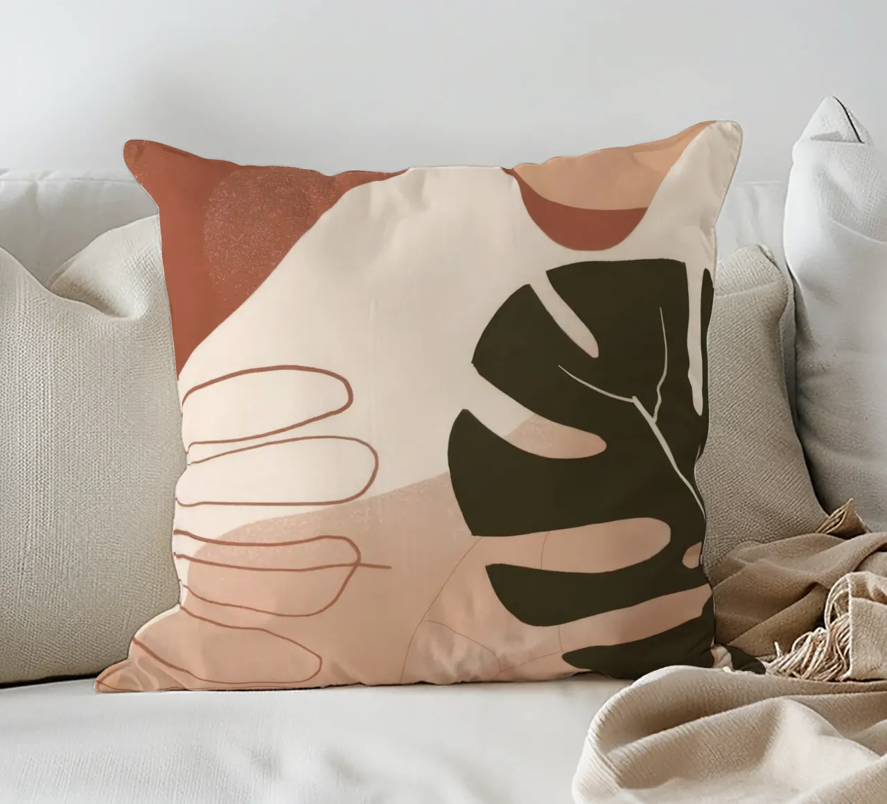 Mano di Monstera cuscino da Seren Liodra