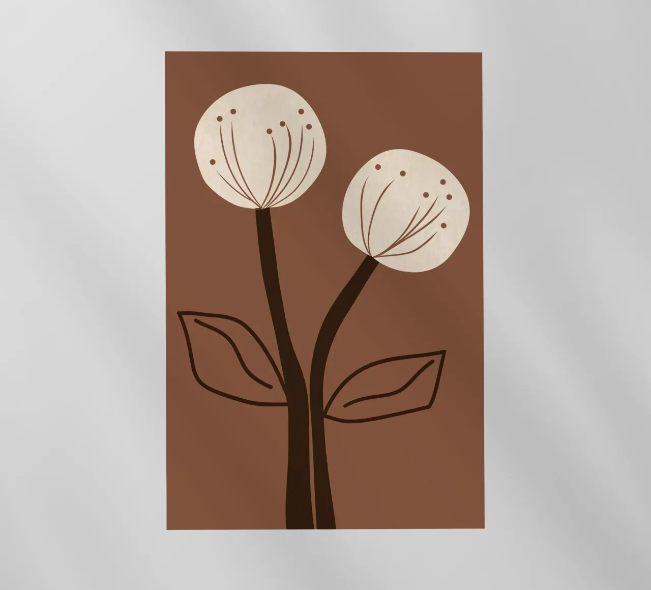 Flores de diente de león marrones decorativas | Bodegón estilo boho lámina retroiluminada de Autofocus