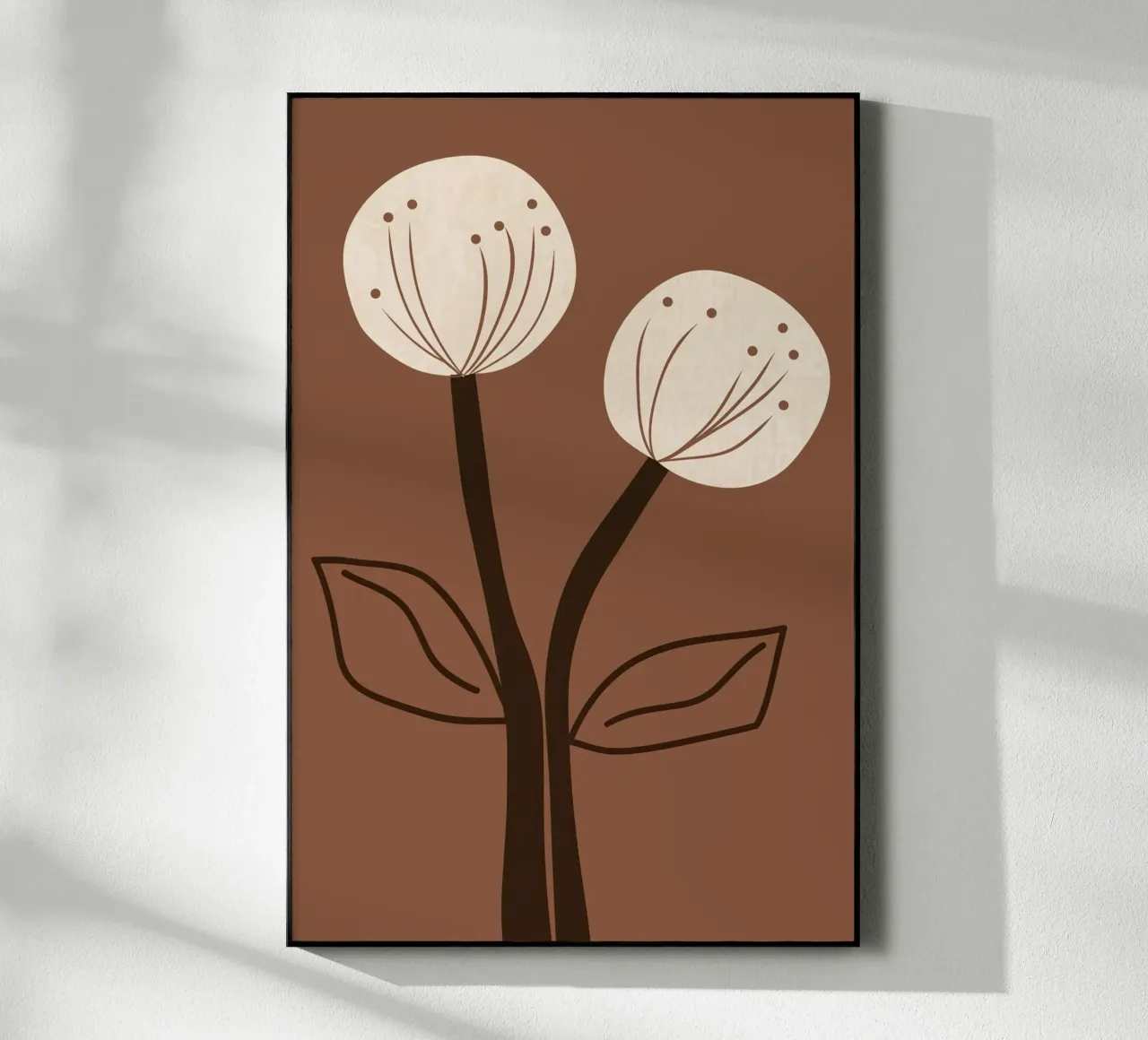Flores de diente de león marrones decorativas | Bodegón estilo boho metacrilato de Autofocus