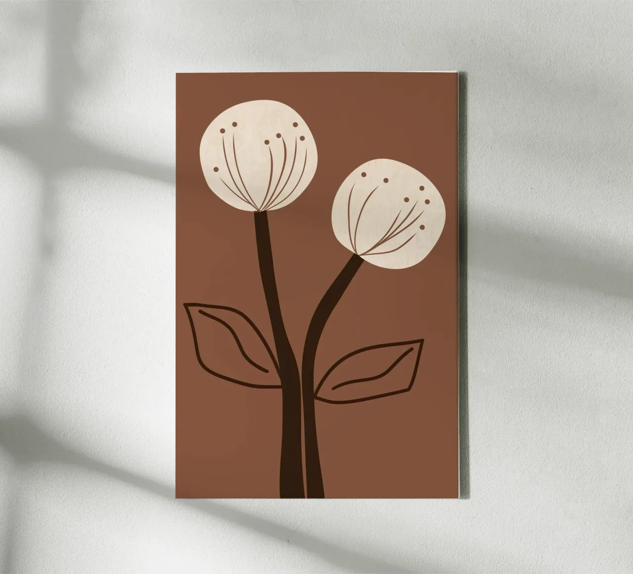 Flores de diente de león marrones decorativas | Bodegón estilo boho lienzo de Autofocus