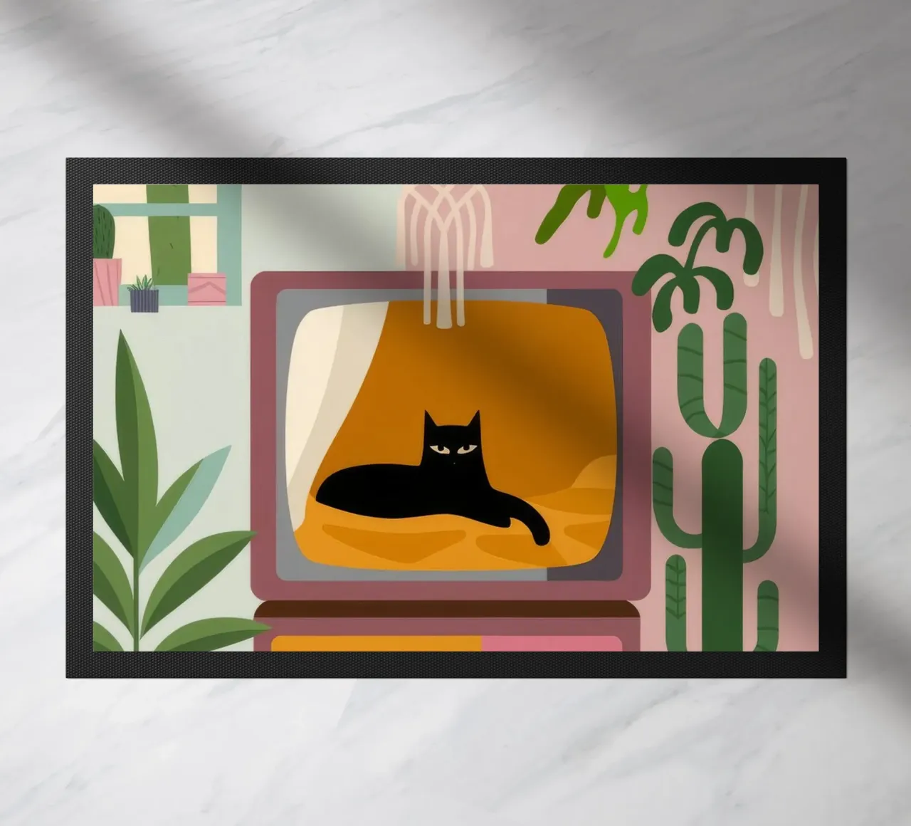 Katze TV Fußmatte von Seren Liodra