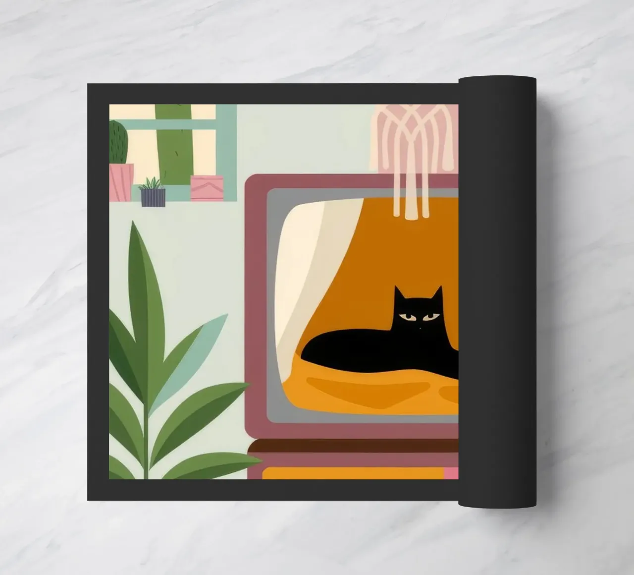 Katze TV Fußmatte von Seren Liodra