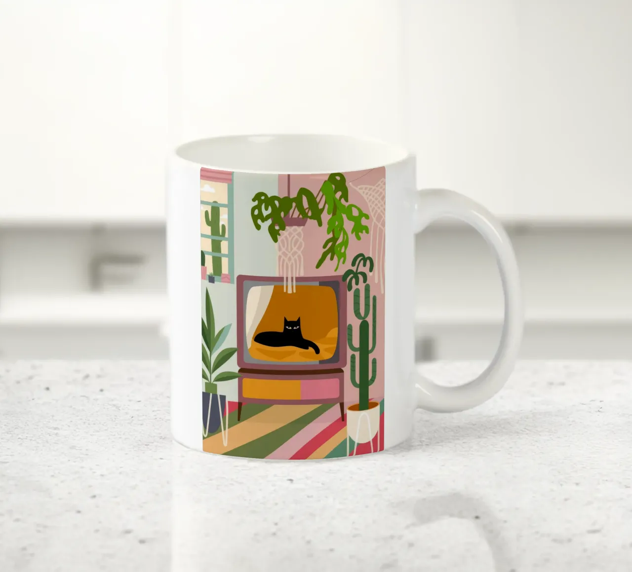Gatto TV tazza in ceramica da Seren Liodra