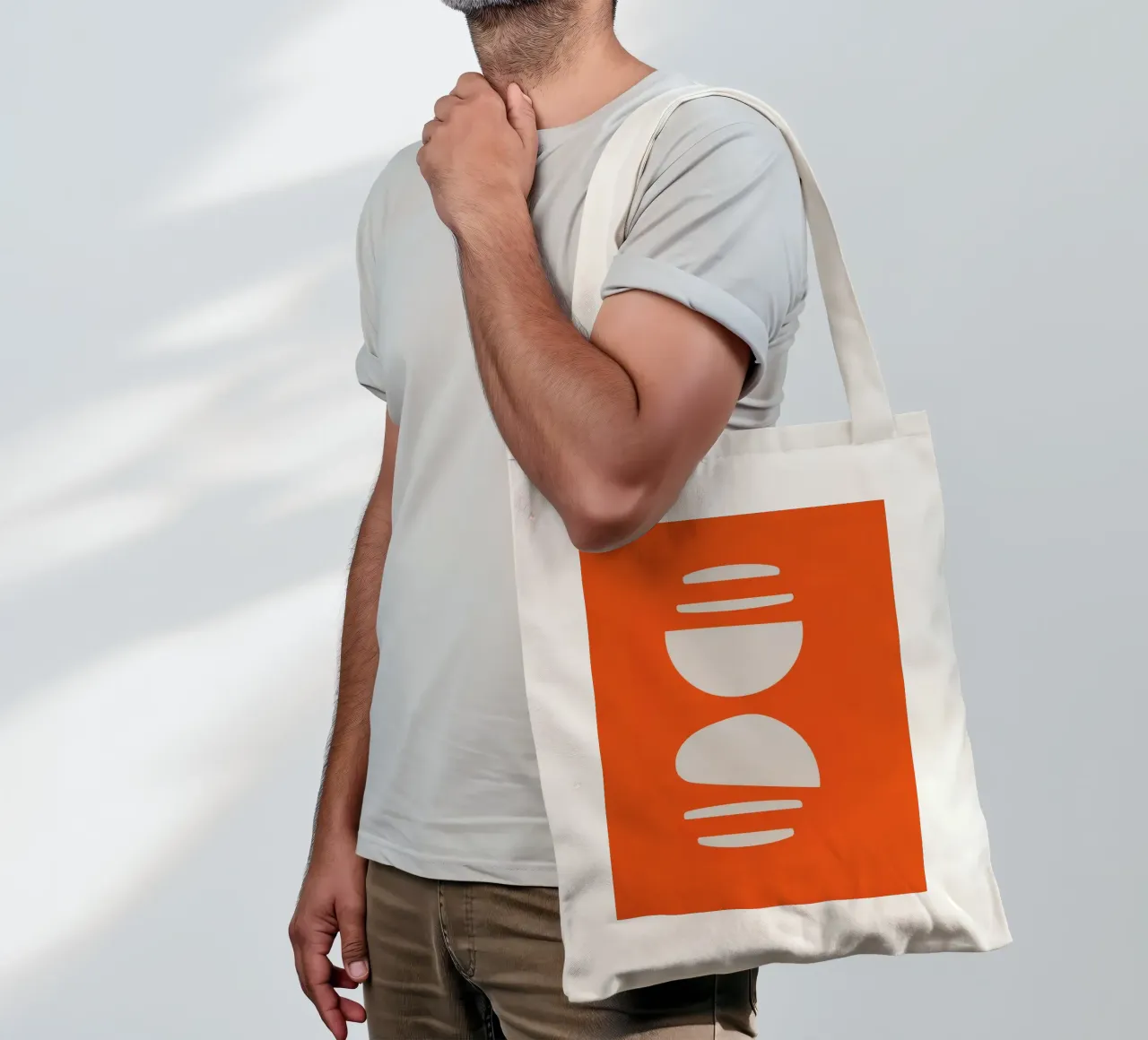 Arancione Astratto borsa in juta da Seren Liodra