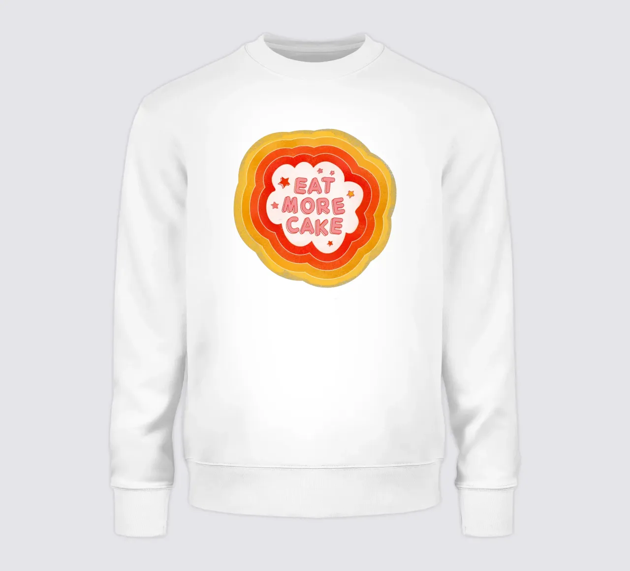 Eat More Cake" Retro Typography Art Print - Dessert Lover felpa da showmemars