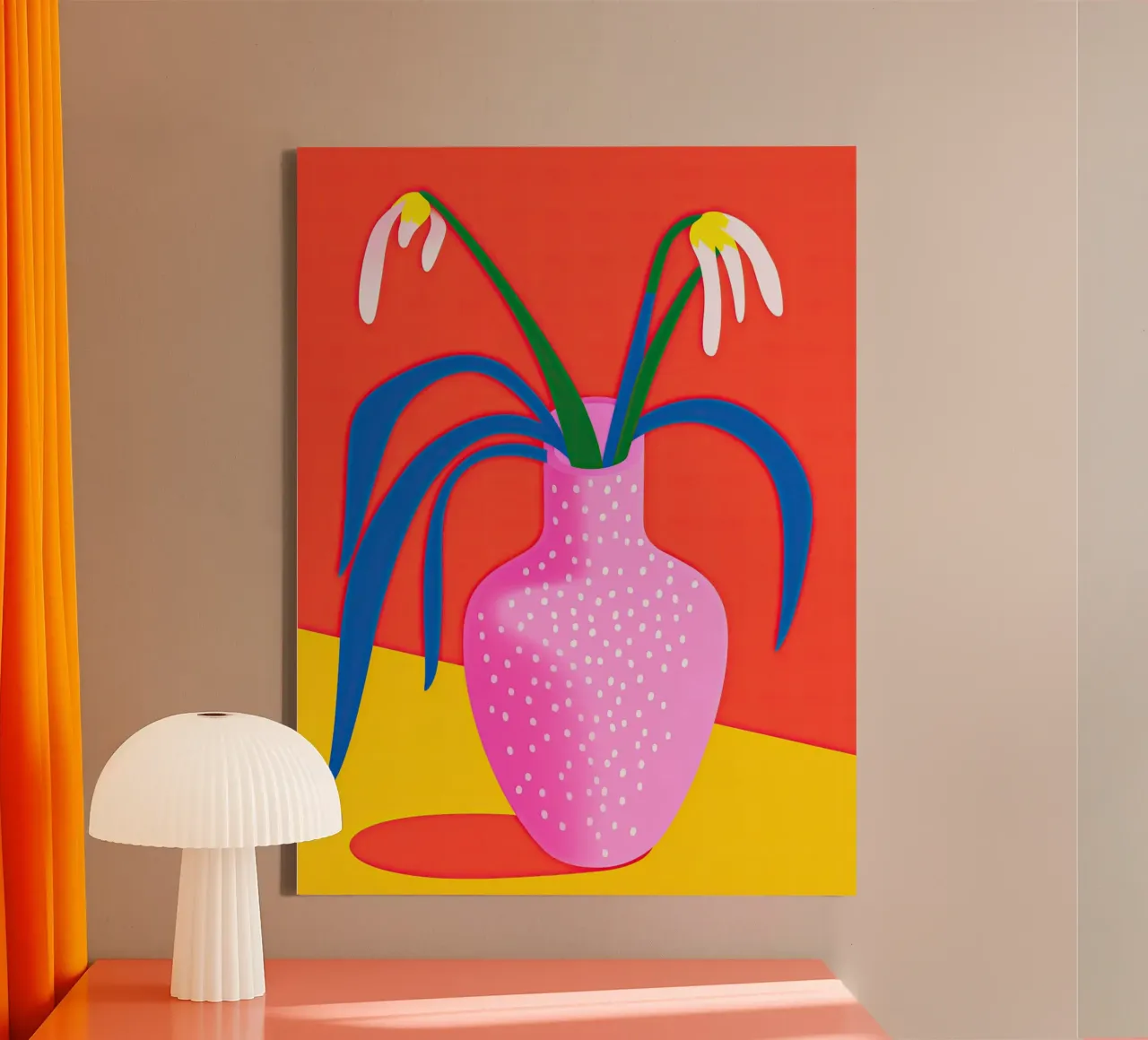 Natura morta colorata con fiori appassiti in un vaso tela da Autofocus