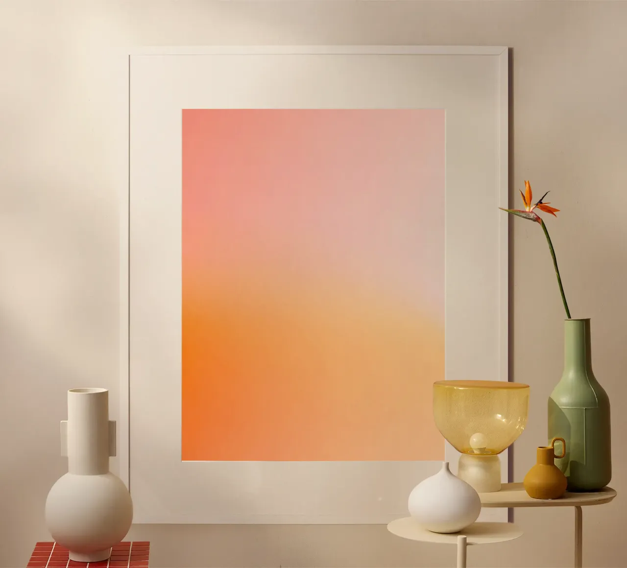 Sunset poster con telaio in alluminio da Ohkimiko