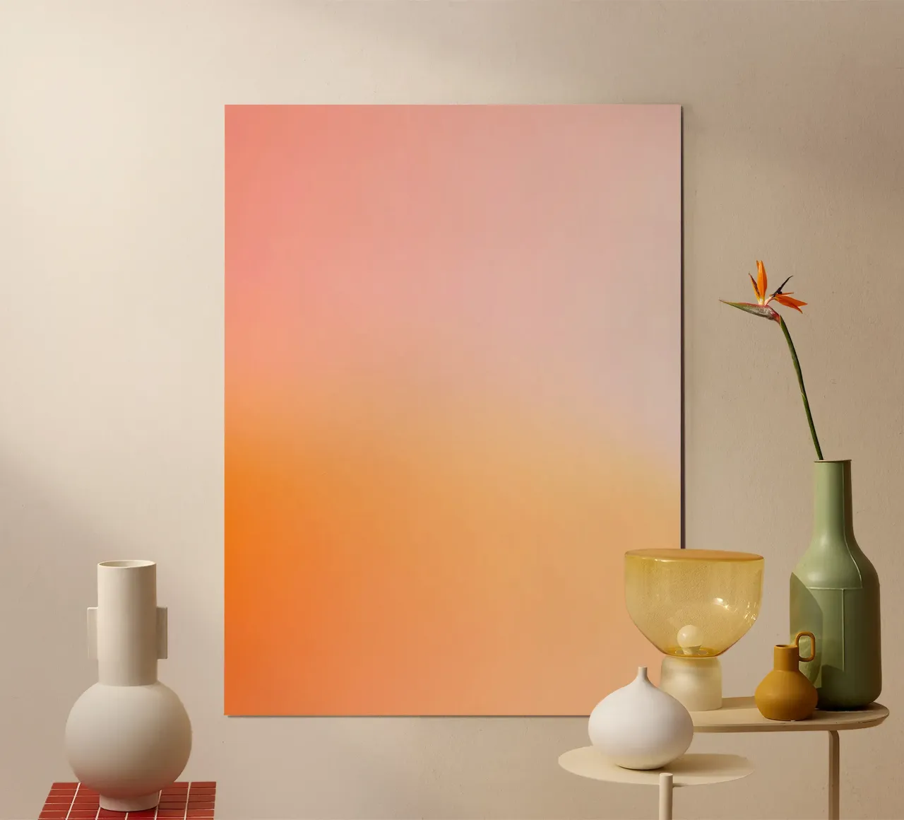 Sunset poster con telaio in alluminio da Ohkimiko