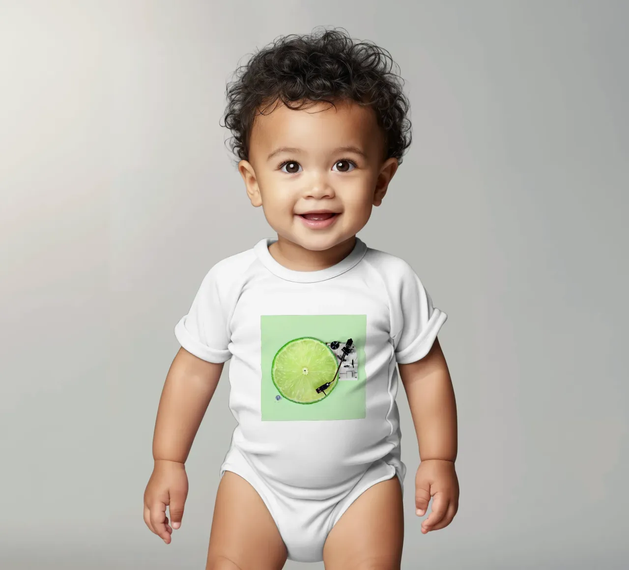 Lemon DJ body neonato maniche corte da Paul Fuentes Design