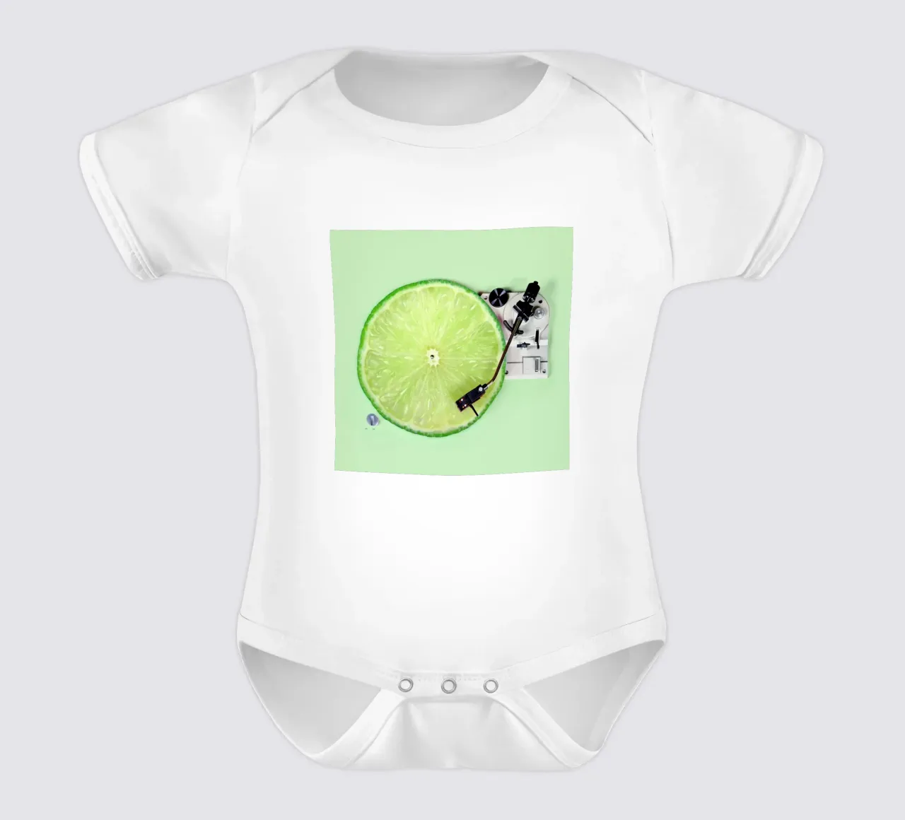 Lemon DJ body neonato maniche corte da Paul Fuentes Design