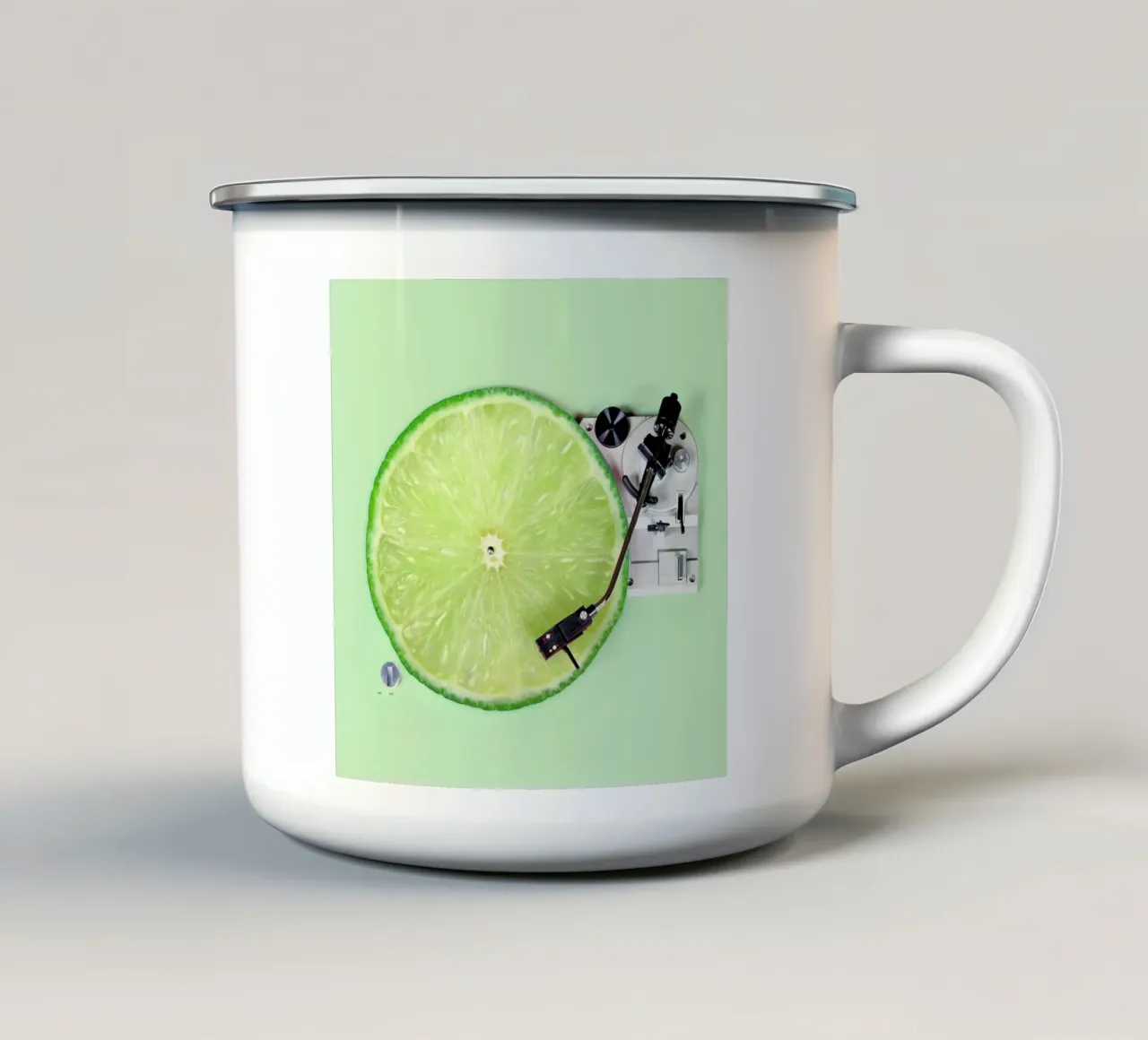 Lemon DJ tazza in smalto da Paul Fuentes Design