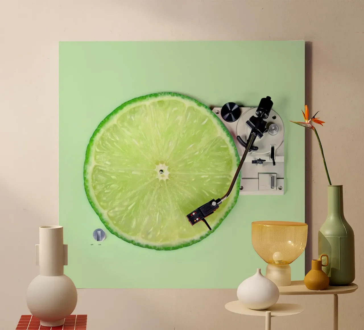Lemon DJ canvas met Baklijst van Paul Fuentes Design