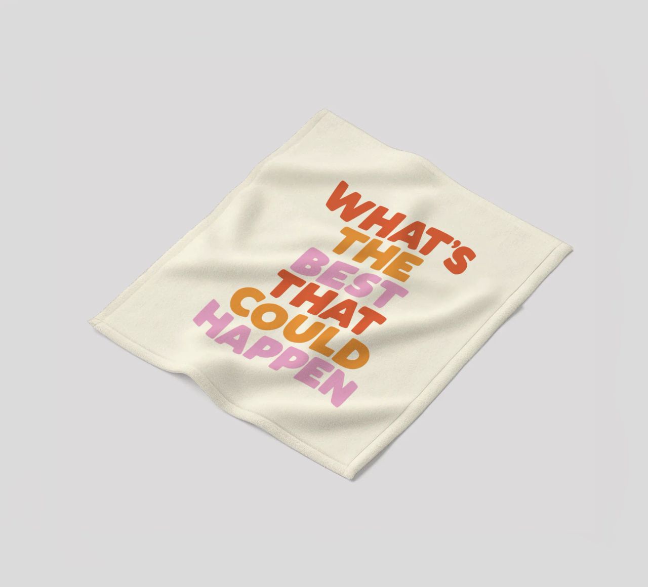 What's The Best That Could Happen Inspirational Quote Print fleece blanket by THE MOTIVATED TYPE