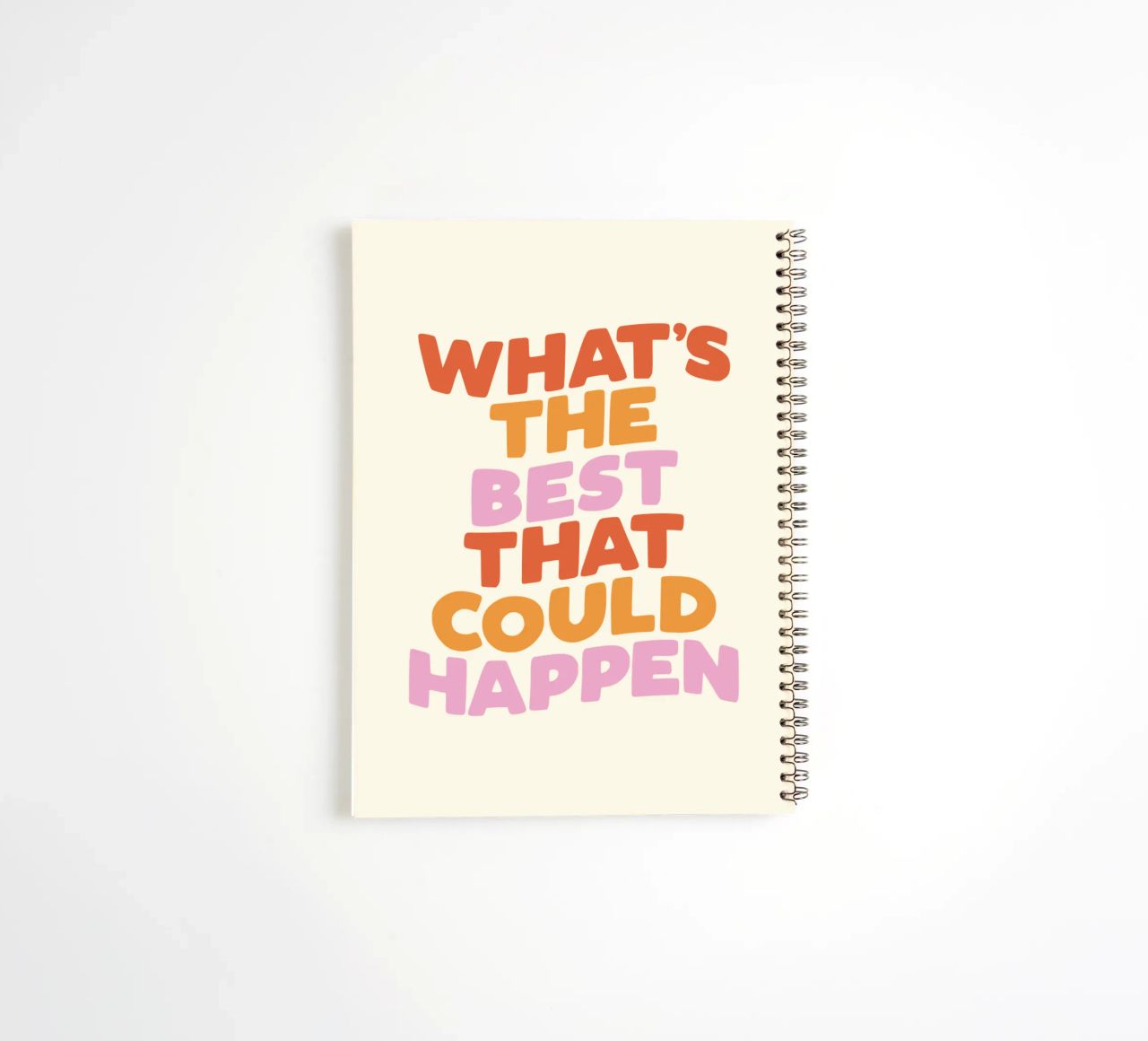 What's The Best That Could Happen Inspirational Quote Print spiral notebook by THE MOTIVATED TYPE