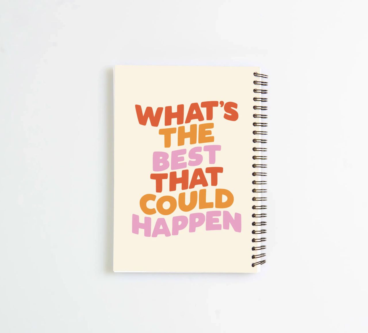 What's The Best That Could Happen Inspirational Quote Print spiral notebook by THE MOTIVATED TYPE