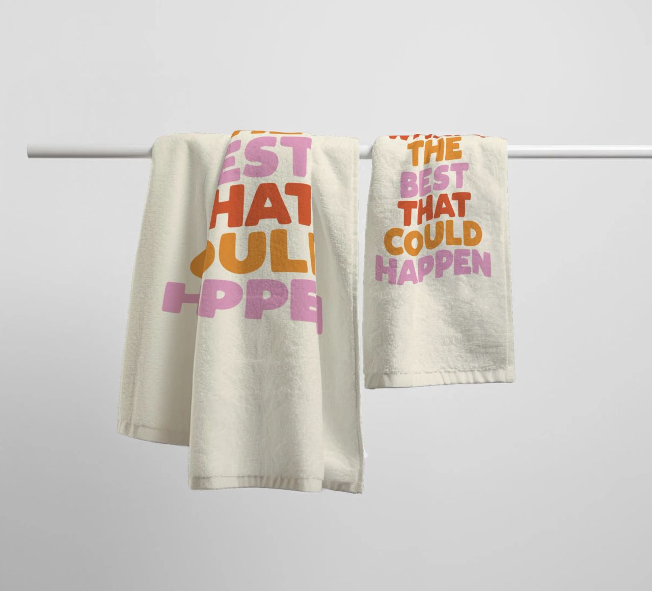 What's The Best That Could Happen Inspirational Quote Print towel by THE MOTIVATED TYPE