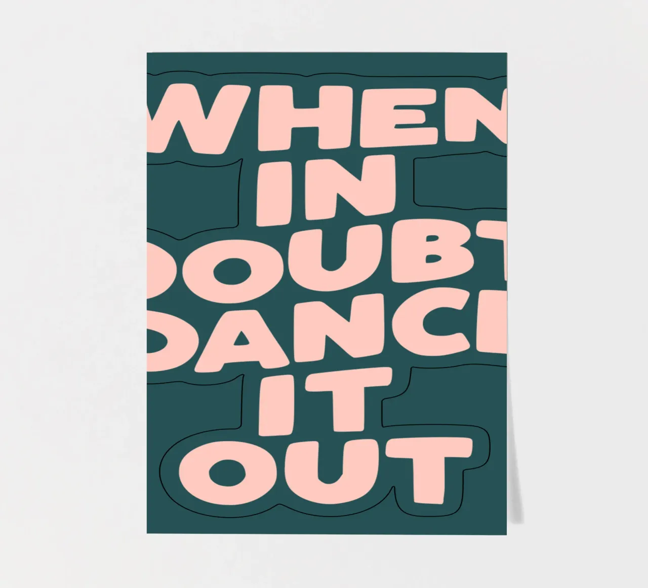 Im Zweifelsfall tanzen Sie es aus Happy Colourful Typography Zitat Stickerbogen von THE MOTIVATED TYPE