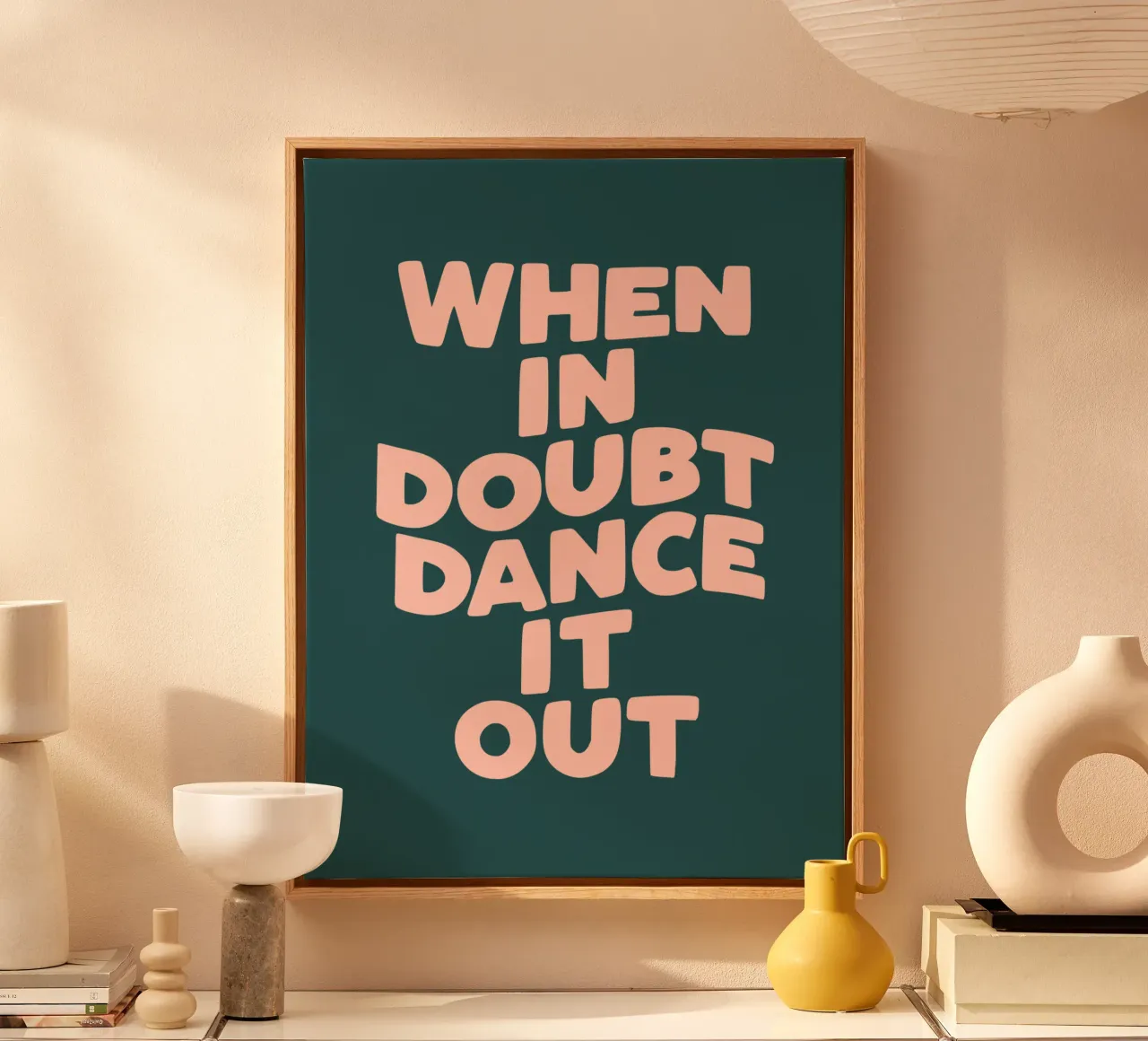 When in Doubt Dance it Out Happy Colourful Typography Quote canvas by THE MOTIVATED TYPE