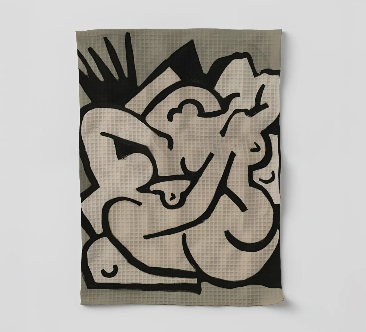Abstract body movement tea towel by Carinaprint