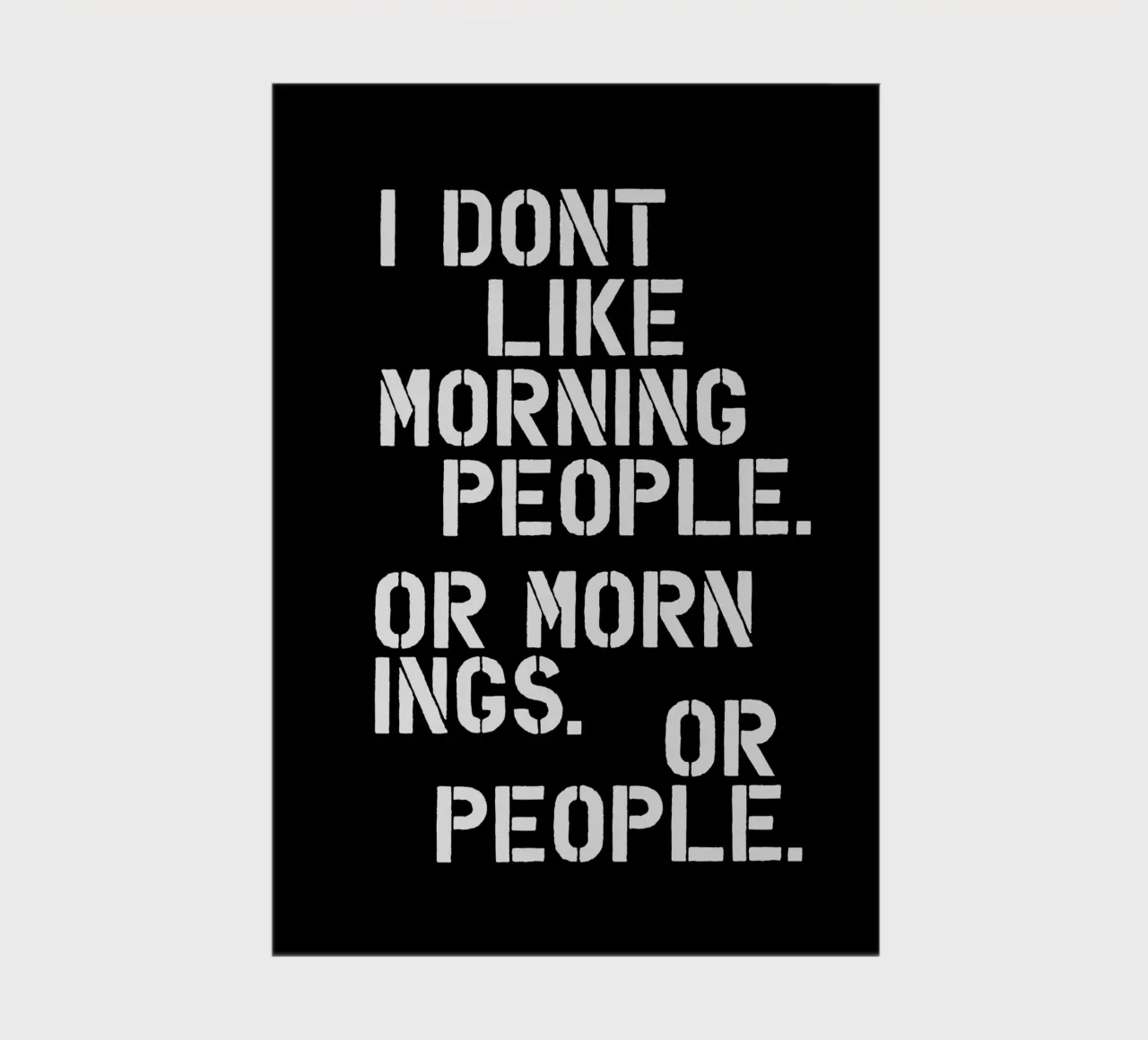 Non mi piacciono le persone del mattino, le mattine o le persone in nero diario da THE MOTIVATED TYPE