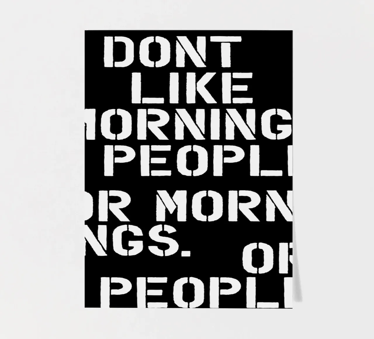 Ich mag keine Morgenmenschen oder Morgenmenschen oder Menschen in Schwarz Stickerbogen von THE MOTIVATED TYPE