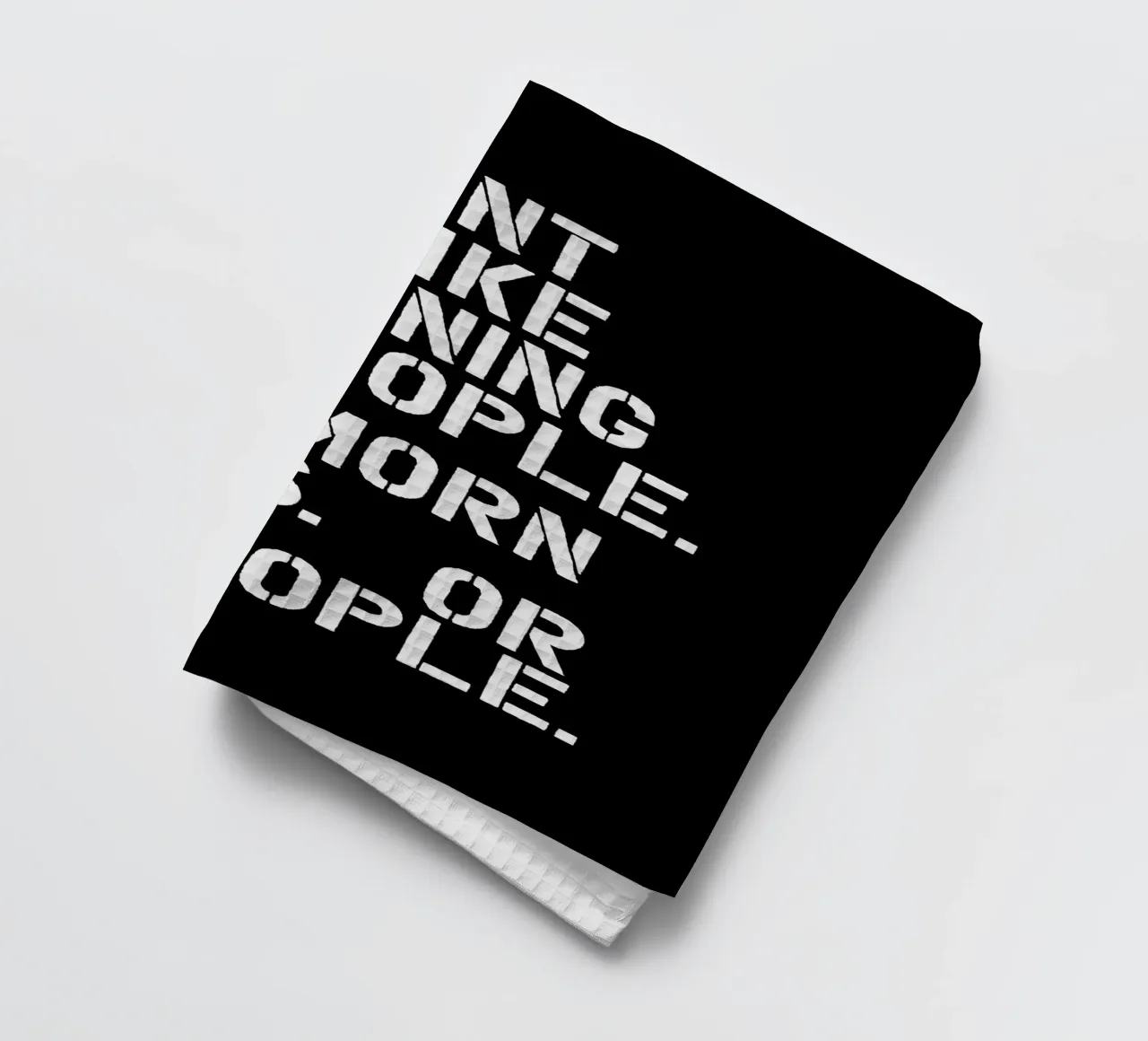 Non mi piacciono le persone del mattino, le mattine o le persone in nero canovaccio da cucina da THE MOTIVATED TYPE