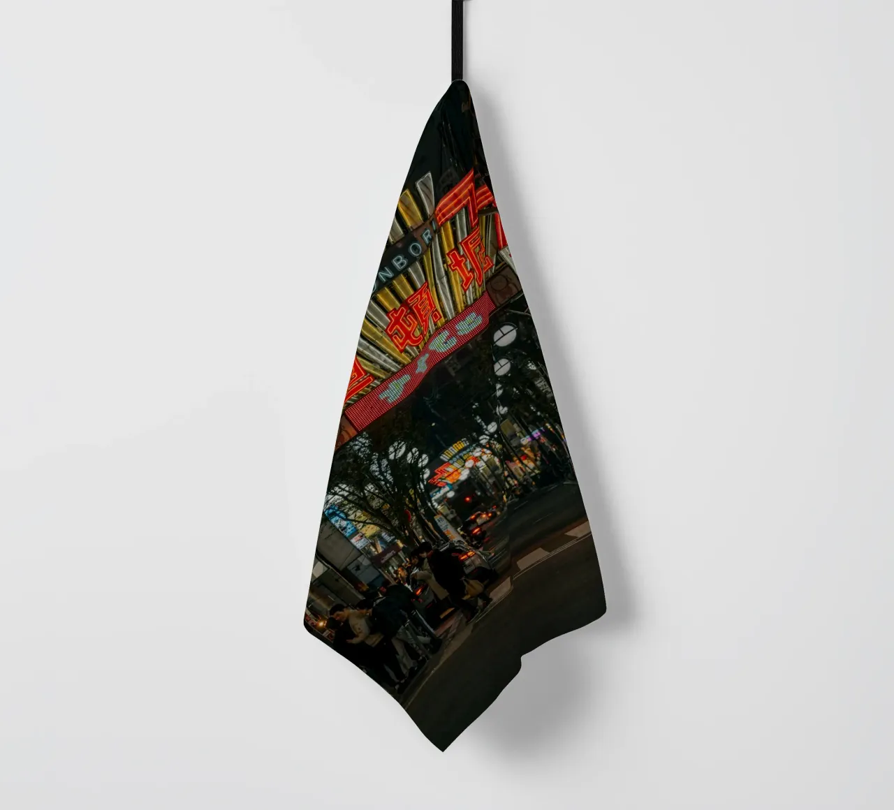 Dotonbori Osaka by Night, Japan tea towel by Marcel Bisig